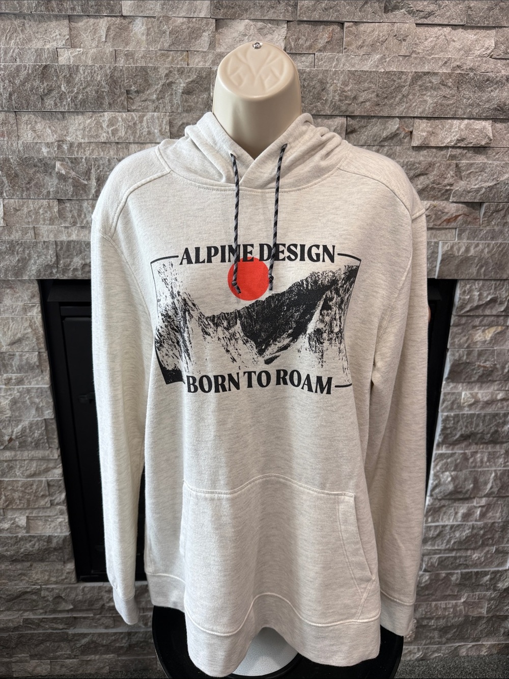 Alpine Design Men's Light Gray Graphic Hoodie